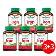 [캐나다직구] 3+3 임박행사 자미에슨 철분 50mg 총 6병 360정, 60정