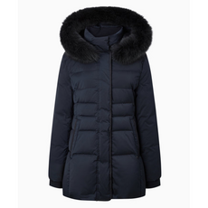 [완판 재입고] 헤지스 레이디스 후드 탈부착 가능 여성 구스다운 패딩 점퍼