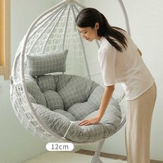 야외새둥지의자 쿠션 방갈로 라탄 그물의자 쿠션, 3.면 린넨(카키)