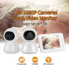 백색소음기 신생아백색소음기 코코낸내 5 인치 베이비 모니터 비전 1 화면 23 감시 카메라 1080P 보안 시터 2, 협력사, 5인치 EU 플러그