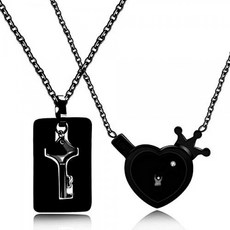 Uloveido Stainless Key to Heart Couples Jewelry Crown Tag Love Lock & Shield Ke