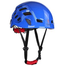 Unisex 조정 가능한 통풍 안전 헬멧 머리 야외 암벽 등반 Arborist 동굴 탐험 건설을위한 하드 임팩트 모자, 블루, 54-62cm, 플라스틱, 1개