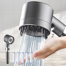 르디아망 고압 3단 필터 샤워기헤드 세트 수압상승 절수 다기능 샤워기