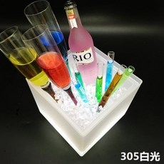 아이스버킷 와인칠러 5L 샴페인 와인 보드카 쿨러 얼음통 양동이 LED, 흰색 305 3.5L 이중층