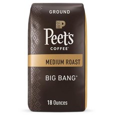 Peet's Coffee 미디엄 로스트 그라운드 커피 - 빅뱅 532.3ml(18온스) 백, 18 Ounce (Pack of 1)_Big Bang, 532.3ml, 1개