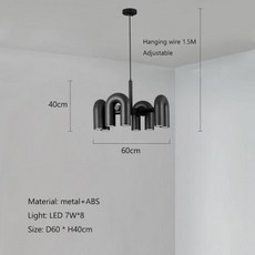 아고라이팅서커스 북유럽 크리에이티브 마카롱 샹들리에 조명 거실 사무실 바 집 장식용 U 모양 LED 펜던트 램프 실내 행잉 기구