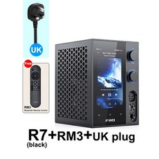 FiiO R7 안드로이드 10 데스크탑 디지털 스트리밍 음악 플레이어 DAC AMP 헤드폰 앰프 ES9068AS 칩 스냅드, 4.R7black RM3 UKplug - ifizenair