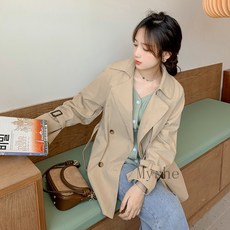 [Myshe] 여성 모던 트랜치코트 심플 오피스룩 코트 Four618FEI618FY03