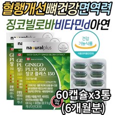 혈행 뼈건강 면역력 영양제 징코 플러스 비타민d 징크 손발 다리 말초 신경 기억력 징코빌로바 저림 차가움 플라보놀배당체 비타민b 은행잎 병풀잎 추출물 성인 시니어 추천 효능 효과