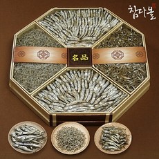 [참다올]통영 팔각한지함멸치선물세트 3호(대멸300g 중멸300g 소멸300g 세멸350g), 1개