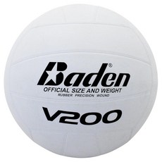 Baden V200 고무 배구 | 내구성이 뛰어난 다목적 배구 | 실내 및 실외 놀이에 적합 | 모든 연령대에 적합 | 공식 사이즈 5 클래식 화이트 디자인, Baden V200 고무 배구 | 내구성이 뛰어난 다목, 1개
