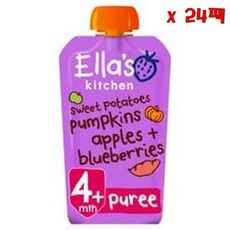 Ella's 엘라스 키친 고구마 펌킨 애플 블루베리 120g 24팩, 24개