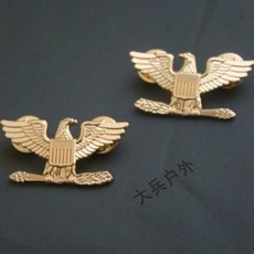 금속 계급장 미국 금속 배지 미국 대령 배지 한 쌍 동질 골드