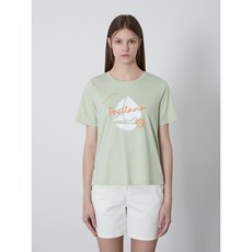 3여성)올리비아로렌 마린프린트 반팔 티셔츠 VVBASYF7131