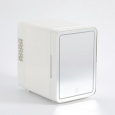 스킨 케어 미니 냉장고 조도 조절식 LED 거울 4 리터 6 캔 쿨러 및 워머 화장품 및 식품 냉장, 화이트_EU