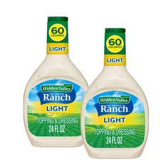 히든벨리 오리지널 랜치 라이트 샐러드 드레싱 앤 토핑 Hidden Valley Original Ranch Light, 2개, 710ml