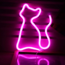Atyhao LED 네온 사인 라이트 인테리어 고양이 잡화 조명 네온 튜브 실내 장식