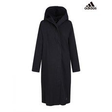 아디다스 adidas 여성 블랙 후드넥 디자인 롱자켓