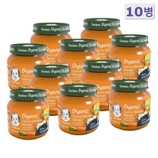 Gerber Sitter Baby Food 거버 2단계 이유식 퓨레 당근 바나나 망고 & 밀레 퀴노아 Non-GMO 113g 10병