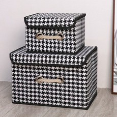 접이식 부직포 보관 상자 뚜껑이있는 옷장 보관 천 상자 가정용 의류 보관 상자 접는 상자, 26x20x16cm, 02