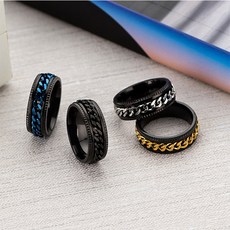 온스타일 체인 회전링 써지컬스틸 심플 반지