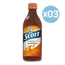 GSK 지에스케이 스코트 비타민 & 미네랄 이멀션 코드 리버 오일 함유 400ml 3팩 Scott Emulsion Orange Flavor - Family Size Vitami