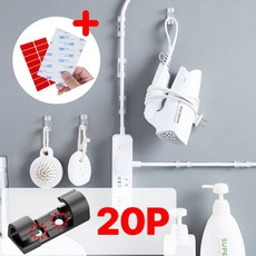 로열스테디 접착력강화 굵은 선 정리 클립, 블랙, 20개