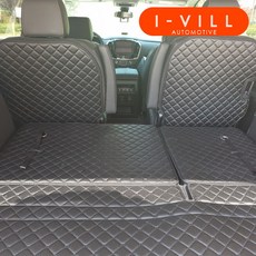주식회사 아이빌 쉐보레 트래버스 신형퀼팅 4D 자동차 트렁크매트 + 2열등받이 풀세트, 7인승 분리형, 브라운