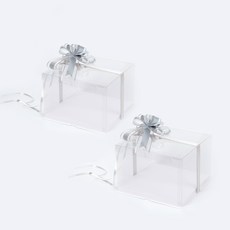 star starred 투명 케이크 상자 투명 뚜껑 올인클루시브 (리본끈 꽃리본 받침 포함), 미디엄(2호~3호 1단) 2개, 1개