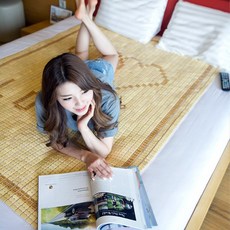 대자리하트마작자리퀸쿨매트침대매트여름카페트