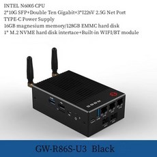 GW R86S U1 인텔 미니호환 PC 호스트 멀티 포트 25G 10G N6005 소프트 라우터 Openwrt 리눅스 윈도우, 03 U3, 1개
