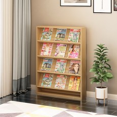 멀티 책꽂이 잡지 진열대 수납선반 신문 거치대 잡지꽂이 간이책 가판대, [4단폭 60cm] 컬러 비고
