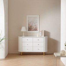 가온리빙 라피앙 1200 와이드 체스트 서랍장, 와이드3단 화이트