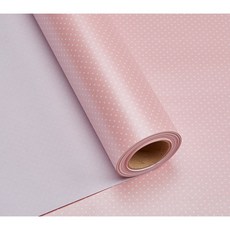 종이 롤 선물 포장지 땡땡이롤 10m, 1개, 01.연핑크색