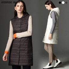 보니알렉스 보니알렉스(BONNIE ALEX) 후드 미디 라이트 구스 다운 베트스 (택가격:129000원)