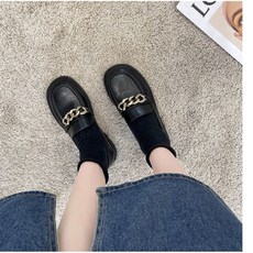 플랫 블랙 로퍼 소프트 솔 신발 여성 신발