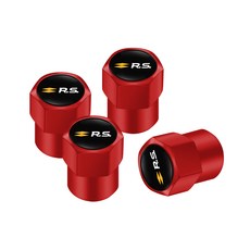 호환 Renault RS Fluence Laguna Scenic Latitude Captur ZOE용 휠 밸브 스템 금속 더스트 캡 커버 자동차 장식 액세서리 4 개, [14] Red-R.S., 4개