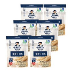 롯데제과 퀘이커 클래식 오트 시리얼, 350g, 6개