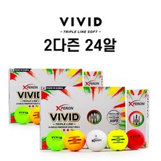 스포츠_ 엑스페론 비비드 트리플라인 소프트 3피스 골프공 2더즌 24구 그린 1개
