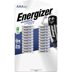 에너자이저 일회용 리튬 건전지 AAA, 1개, 20개입