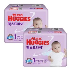 하기스 NEW 맥스드라이 밴드형 기저귀 신생아용 남여공용 1단계(3~4.5kg), 1단계, 136매