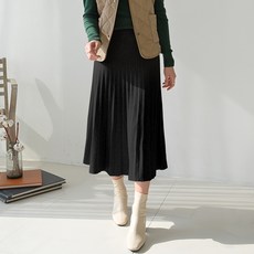 데일리앤 몽테뉴 니트 플리츠 롱 스커트
