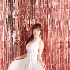 파티해 (주)파티해 파티 수술 은박커튼 (폭1m X 높이2m), 로즈골드, 1개