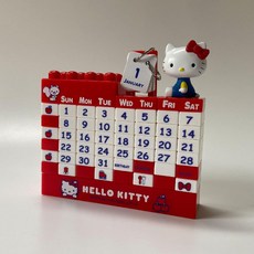 헬로키티 만년 캘린더 수동 책상 탁상달력 마루코 캐릭터 아날로그 데스크 사무실, Hello Kitty(빨간색)
