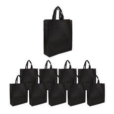 에클리츠 단색 부직포 가방 쇼핑백 (소) 학원가방, 10개입, 블랙