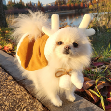 디어데일리 강아지 고양이 겨울용 후드티, 1개, 루돌프
