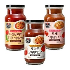 CJ 백설 토마토 로제 아라비아따 스파게티 소스 3가지, 1개, 610g