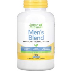 [슈퍼뉴트리션] 슈퍼이뮨 SuperNutrition Mens Blend 종합 비타민 무철분 고효능 6/일 정제 30일분 180개1팩, 1개, 180정