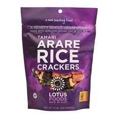 로터스 푸드 Lotus Foods Gourmet Gluten Free Arare Rice Crackers Tamari Shoyu 고매트 클루텐 프리 아레아 라이스 크래커 타마리 쇼유 5oz(142g) 8개입, 142g