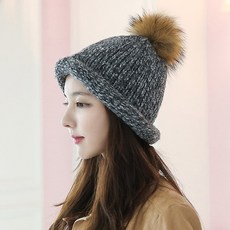 이스트무브 라쿤 방울모자 비니 니트모자 남자 여자 겨울 방한 털모자 폼롤업니트비니60 (6컬러)